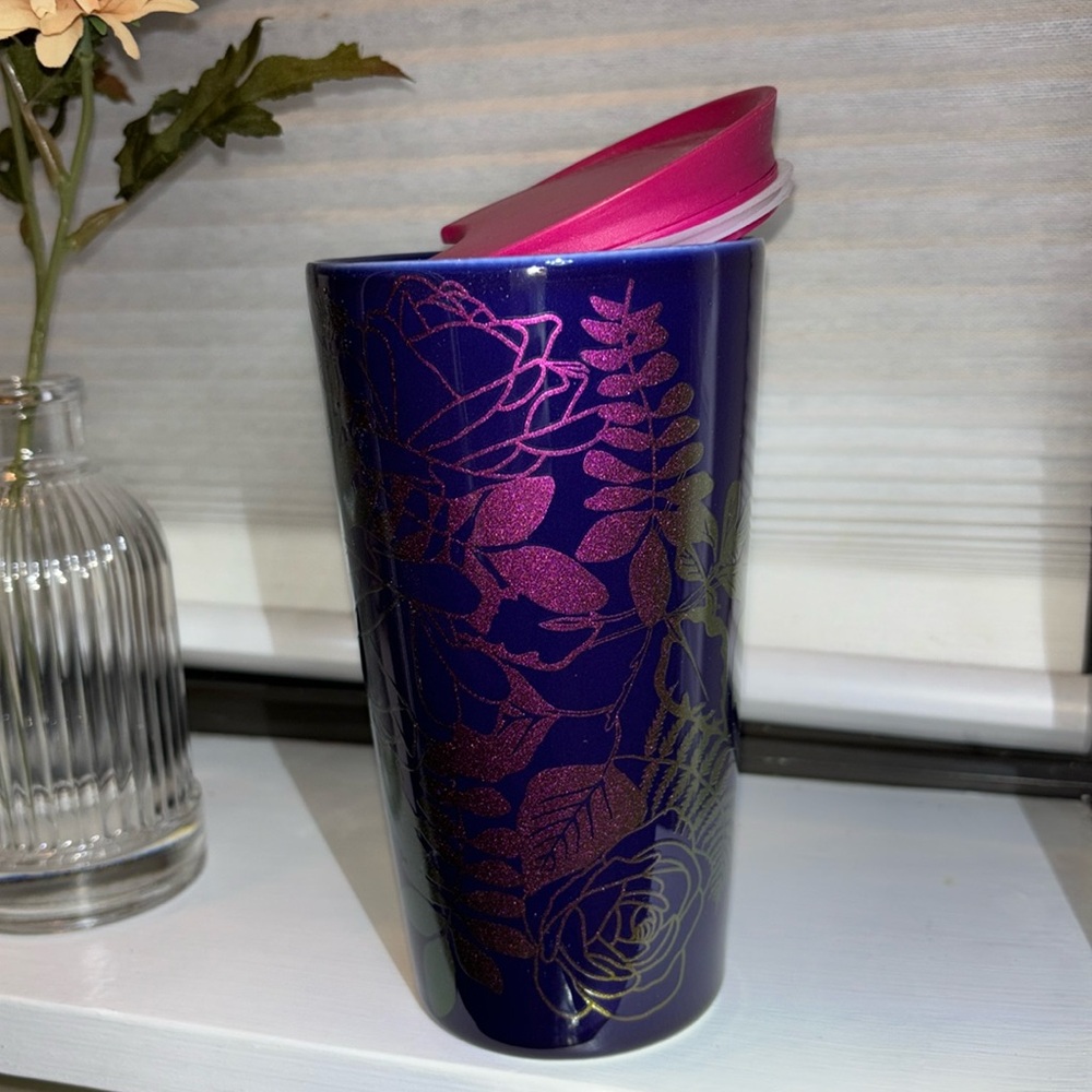 NWT rare ceramic color shift rose tumbler